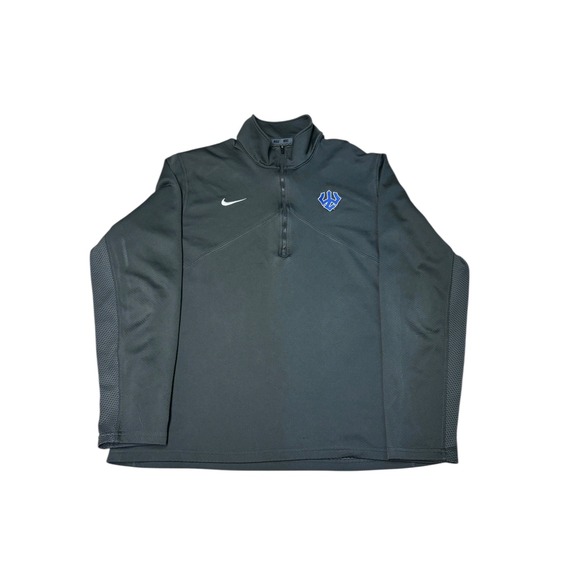Nike Gray Dri-FIT Quarter Zip Pullover Long Sleeve Athletic Top - Picture 1 of 11